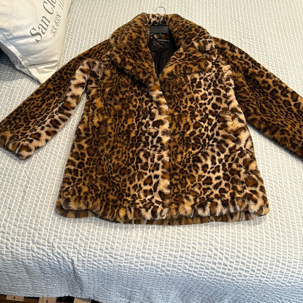 Boston Proper Leopard fur coat